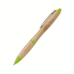 ECO - BAMBOO PEN GREEN, bambusové pero s kovovým klipom