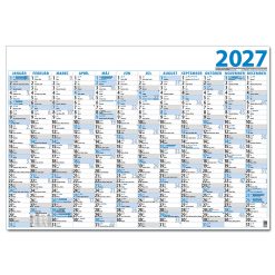 Plánovací jednolistový kalendár 2027